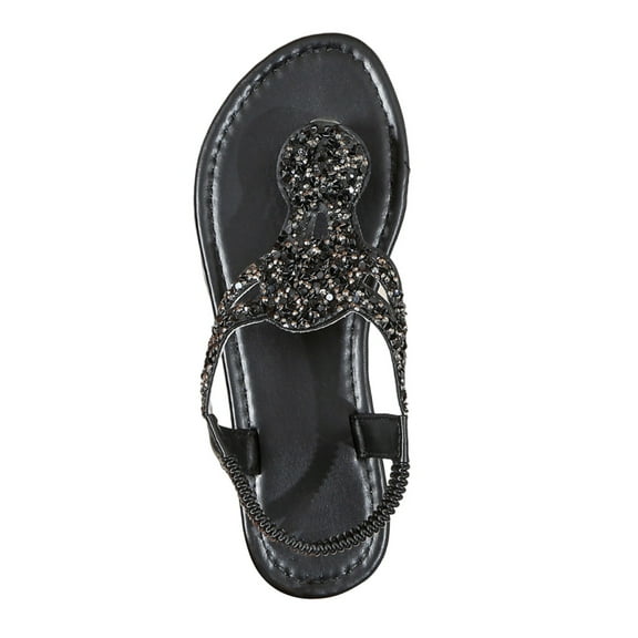 Mostsola Womens Dressy Flats Sandals Bohemian Sequin Casual Flip Flops Summer Elastic Strap Shoes