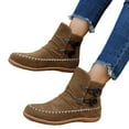 thumbnail image 1 of Mostsola Womens Flat Boots Tassel Strap Ankle Boots Wide Width Round Toe Suede Western Booties, 1 of 7