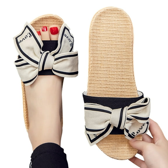 Mostsola Womens Flat Sandals Braided Summer Beach Dressy Shoes Fashion Bowknot Party Sandals