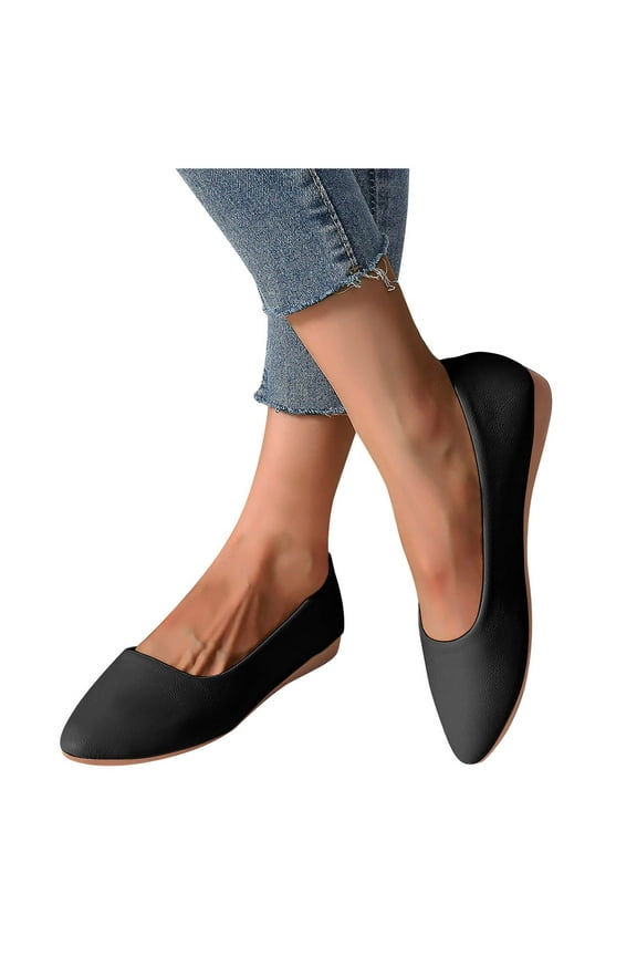 Womens Flats Shoes Ballet Flats Dress Shoes Comfortable PU Leather Slip on Shoes for Women