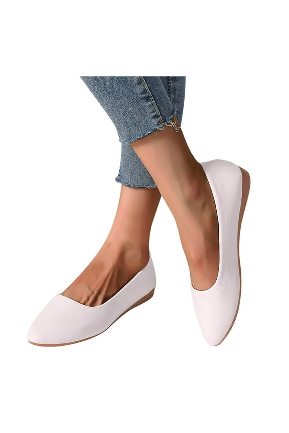 Womens Flats Shoes Ballet Flats Dress Shoes Comfortable PU Leather Slip on Shoes for Women