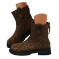 thumbnail image 1 of Mostsola Womens Gogo Boots Mid Calf Heel Zipper Boots Square Toe Retro Suede Short Booties, 1 of 8