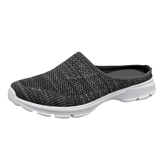 Mostsola Womens Mules Mens Slip on Sneakers Knit Flats Lightweight Comfort Casual Walking Shoes