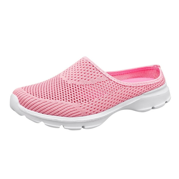Mostsola Womens Mules Mens Slip on Sneakers Knit Flats Lightweight Comfort Casual Walking Shoes