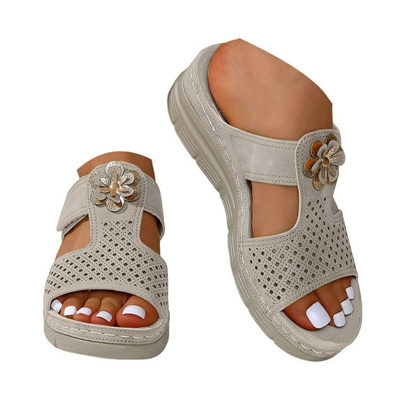 Mostsola Womens Orthopedic Sandals Comfort Slip on Walking Shoes Hollow out Bohemian Slides