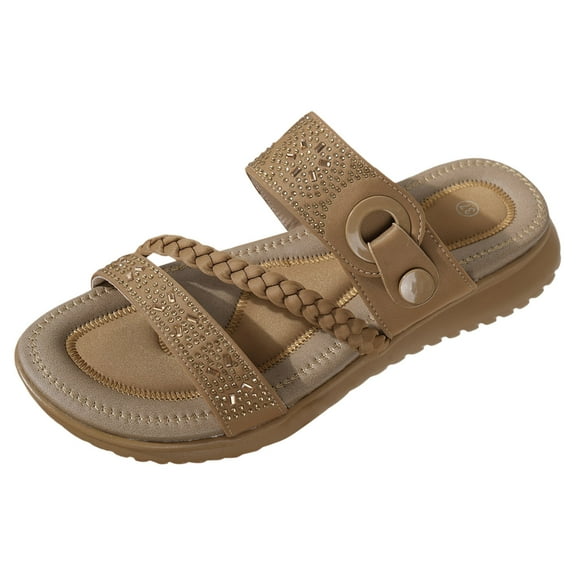 Mostsola Womens Orthotic Sandals Comfortable Soft Cushion Slides Open Toe Braided Band Sandals