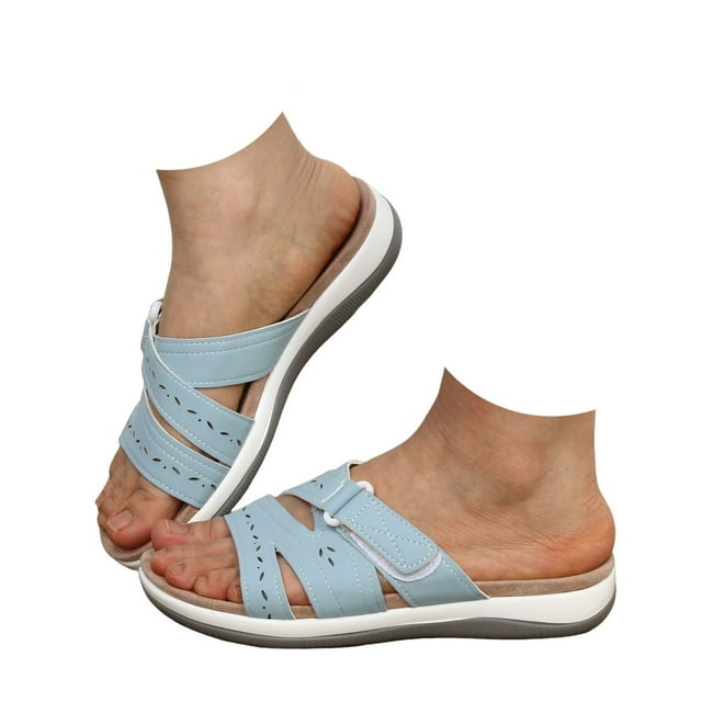 Mostsola Womens Orthotic Slides Athletic Yoga Mat Sandals Slip on Cushion Slippers with Arch Support