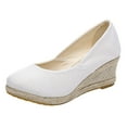 thumbnail image 1 of Mostsola Womens Platform Espadrilles Wedge Sandals Slip on Closed Pointed Toe Comfortable Pumps Shoes, 1 of 8