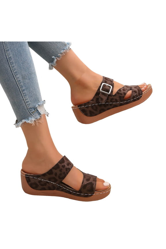 Womens Platform Sandals Comfortable Arch Support Slippers Slip on Orthopedic Wedges Slides