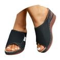 thumbnail image 1 of Mostsola Womens Platform Sandals Peep Toe Slip on Slippers Summer Trendy Slides Wedges Heels, 1 of 8