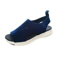 thumbnail image 1 of Mostsola Womens Platform Sandals Slip on Elastic Knit Peep Toe Wedge Heeled Beach Slides Sneakers, 1 of 5