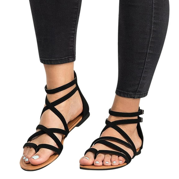 Mostsola Womens Roman Gladiator Sandals Strappy Flip Flops Dressy Summer Comfortable Flats