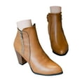 thumbnail image 1 of Mostsola Womens Round Toe Ankle Boots Stacked Heel Booties Retro Side Zipper Short Boots, 1 of 7