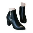 thumbnail image 1 of Mostsola Womens Round Toe Ankle Boots Stacked Heel Booties Retro Side Zipper Short Boots, 1 of 8