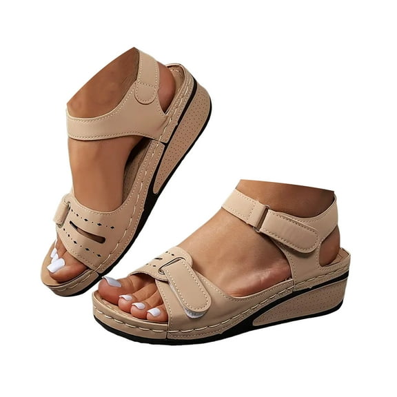 Mostsola Womens Sandals Adjustable Open Toe Platform Wedges Breathable Orthopedic Walking Sandals