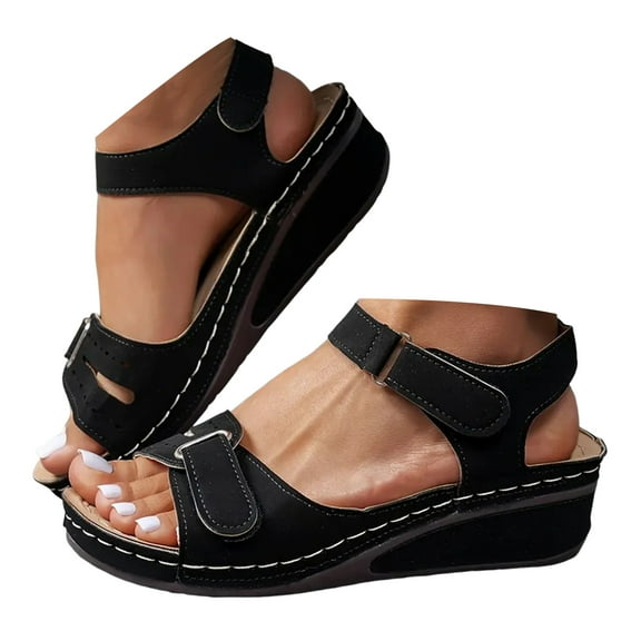 Mostsola Womens Sandals Adjustable Open Toe Platform Wedges Breathable Orthopedic Walking Sandals