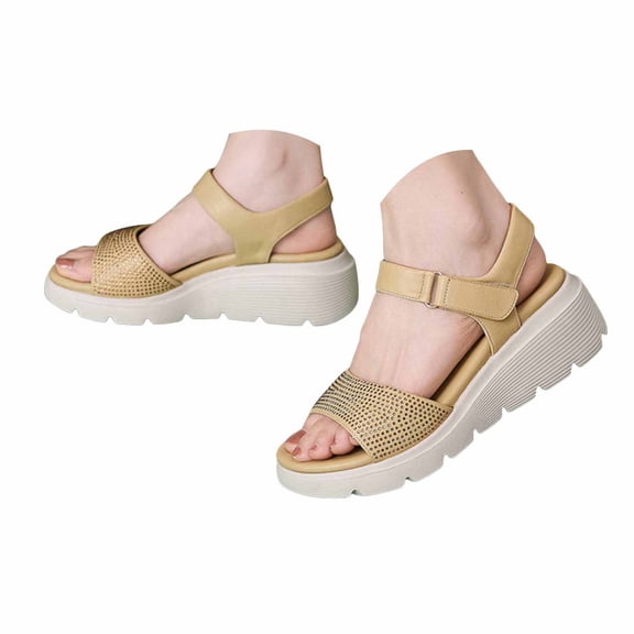 Mostsola Womens Sandals Arch Support Footbed Walking Shoes Lightweight Platform Wedges Heels