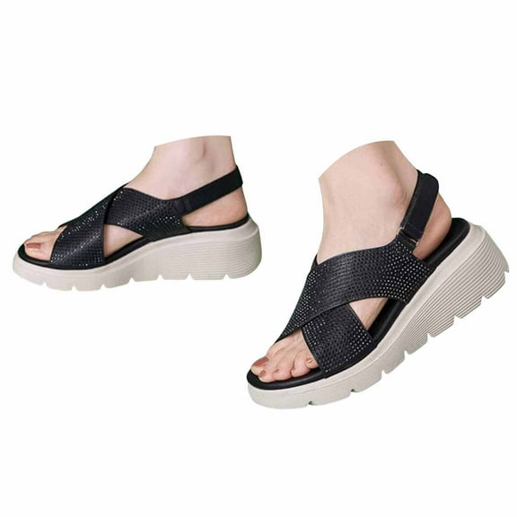 Mostsola Womens Sandals Arch Support Footbed Walking Shoes Lightweight Platform Wedges Heels