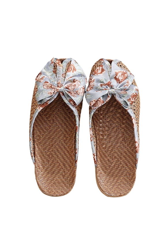 Womens Sandals Beach Dress Shoes Bow Slippers Soft Sole Slip on Slides Shoes Espadrilles