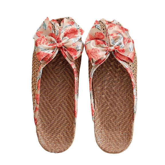 Mostsola Womens Sandals Beach Dress Shoes Bow Slippers Soft Sole Slip on Slides Shoes Espadrilles