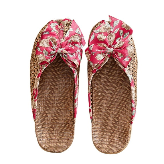 Mostsola Womens Sandals Beach Dress Shoes Bow Slippers Soft Sole Slip on Slides Shoes Espadrilles