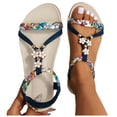 thumbnail image 1 of Mostsola Womens Sandals Boho Flats Casual Braided Strap Slingback Sandals Fashion Beach Dress Shoes, 1 of 8