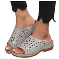thumbnail image 1 of Mostsola Womens Sandals Boho Flower Hollow Out Wedge Sandals Slip on Shoes Slippers Summer Slides, 1 of 8