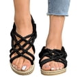 thumbnail image 1 of Mostsola Womens Sandals Casual Braided Slingback Flats Open Toe Cross Strap Sandals Dress Shoes, 1 of 8