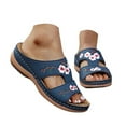 thumbnail image 1 of Mostsola Womens Sandals Floral Embroidery Slides Open Toe Wedge Sandals Comfort Orthopedic Sandals, 1 of 4