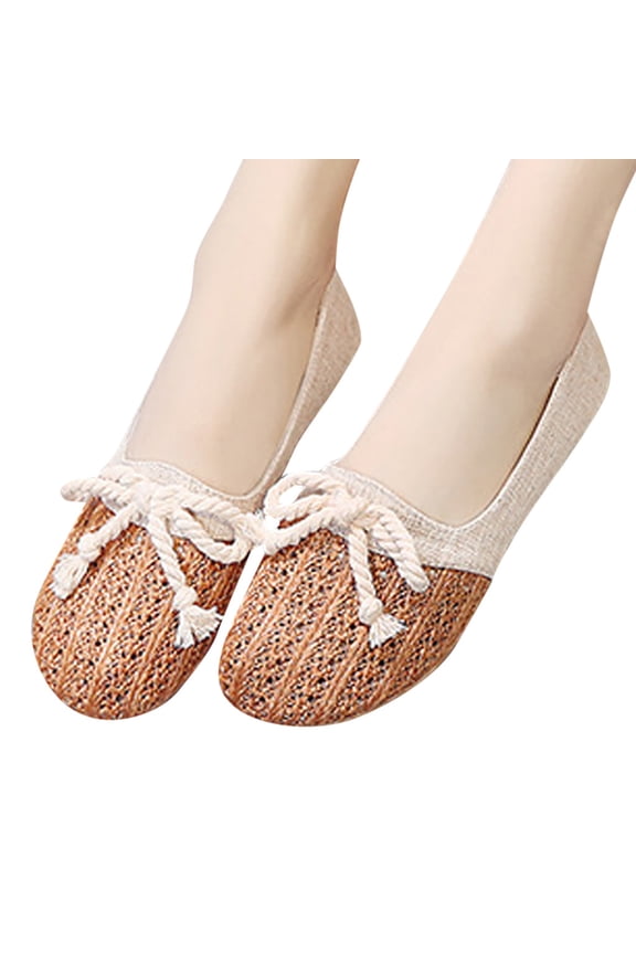 Womens Sandals Loafers for Women Slip on Shoes Summer Braided Flats Casual Beach Shoes