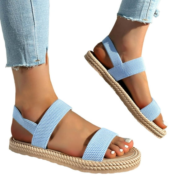 Mostsola Womens Sandals Open Toe Slingback Flats Summer Braided Sandal Platform Beach Shoes