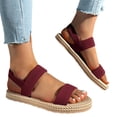 thumbnail image 1 of Mostsola Womens Sandals Open Toe Slingback Flats Summer Braided Sandal Platform Beach Shoes, 1 of 8