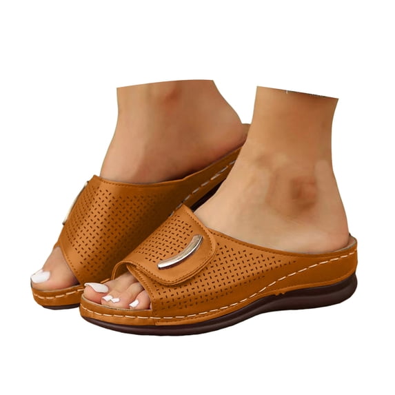 Mostsola Womens Sandals Platform Soft Sole Slippers Open Toe Hollow out Slip on Shoes Comfort Slides