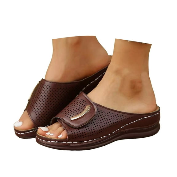 Mostsola Womens Sandals Platform Soft Sole Slippers Open Toe Hollow out Slip on Shoes Comfort Slides