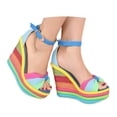 thumbnail image 1 of Mostsola Womens Sandals Platform Wedges Heels Trendy Casual Summer Beach Shoes Open Toe Espadrilles, 1 of 9