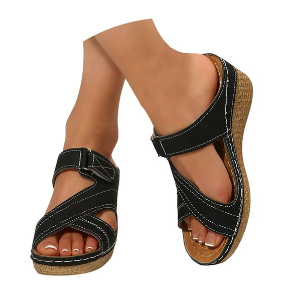 Mostsola Womens Sandals with Arch Support Orthopedic Wedges Slides Adjustable Slip on Dress Sandals
