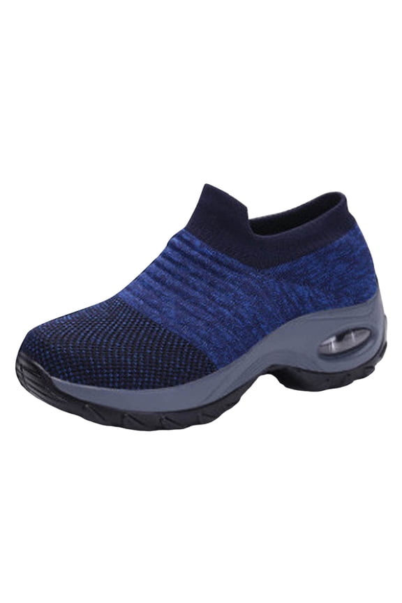 Womens Slip on Walking Sock Shoes with Air Cushion Anti Slip Lightweight Knit Sneakers