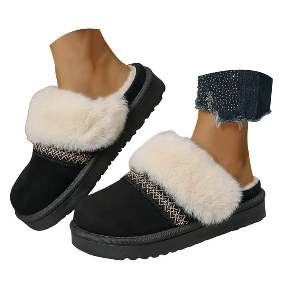 Mostsola Womens Slippers Memory Foam Anti-Skid Plush Scuff Slippers Soft Home Slip on Shoes