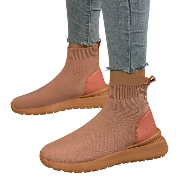 Mostsola Womens Sneakers High Top Sock Shoes Lightweight Knit Mesh Walking Shoes Casual Ankle Boots