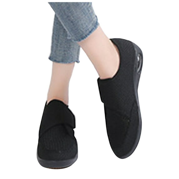Mostsola Womens Sneakers Slip on Shoes Knit Mesh Platform Waling Shoes Adjustable Nurse Shoes