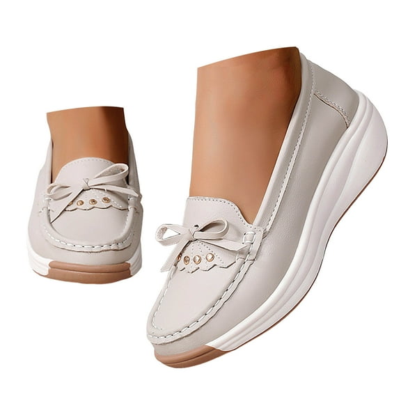 Mostsola Womens Wedge Loafers Slip on Comfortable Platform Penny Loafers Casual Walking Shoes