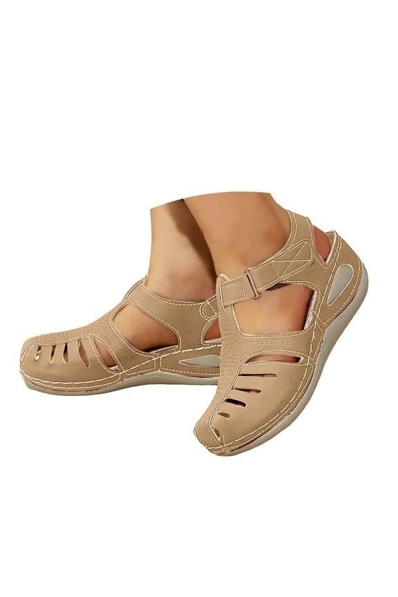 Womens Wedge Platform Sandals Closed Toe Hollow out Fisherman Sandals Comfort Walking Shoes