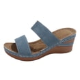 thumbnail image 1 of Mostsola Womens Wedge Sandals Summer Platform Heels Comfortable Slip on Shoes Open Toe Slippers, 1 of 9