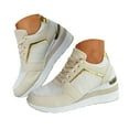 thumbnail image 1 of Mostsola Womens Wedge Sneakers Trendy Lace up Mesh Tennis Shoes Casual Lightweight Running Shoes, 1 of 7