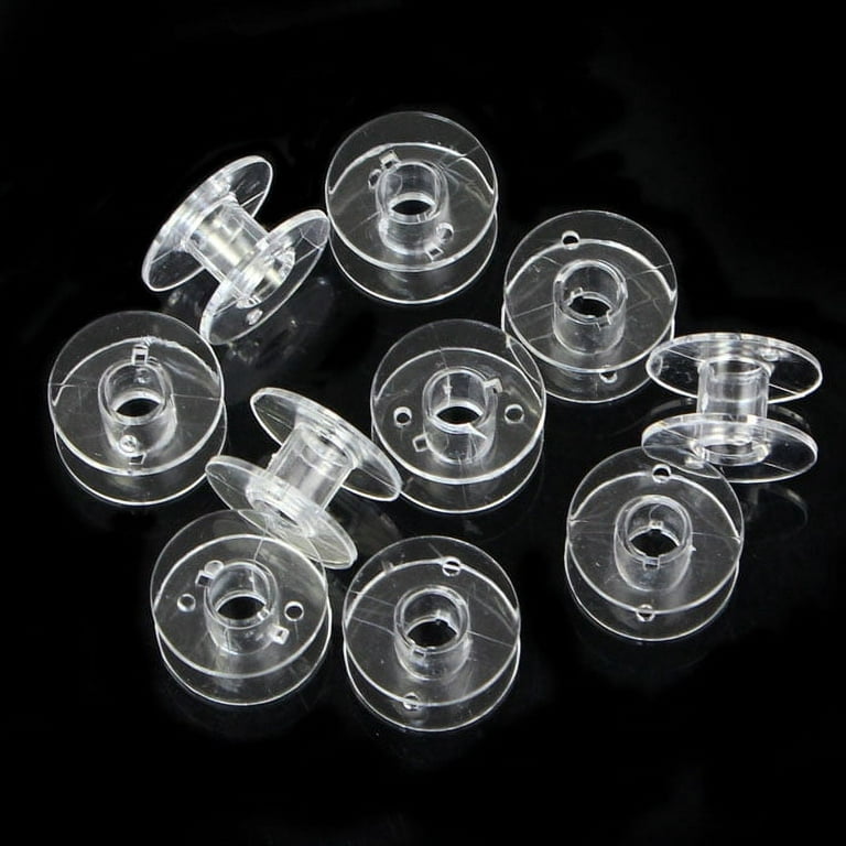 Mosunx Lots 10 Clear Plastic Bobbins for Brother Janome Singer Sewing Machine