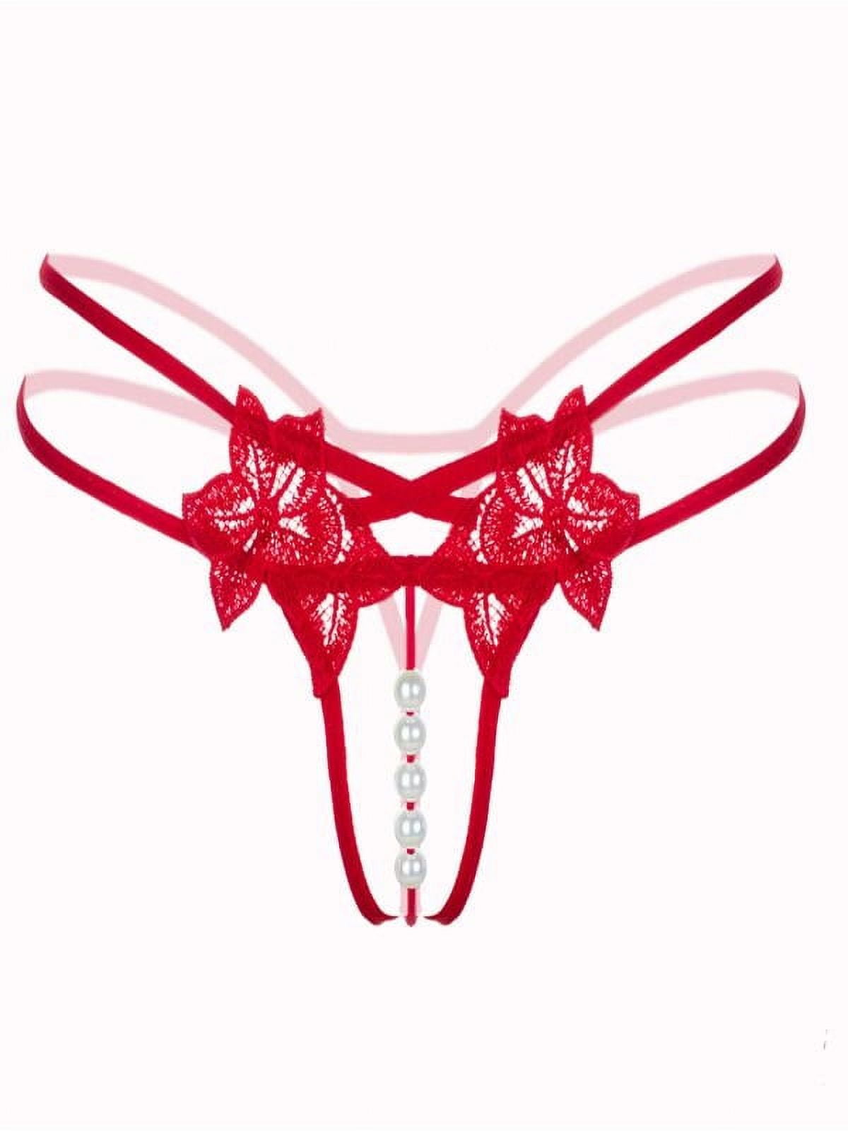 Mosunx Sexy Pendant Lady Pearl G String V String Women Panties Low Waist Underwear