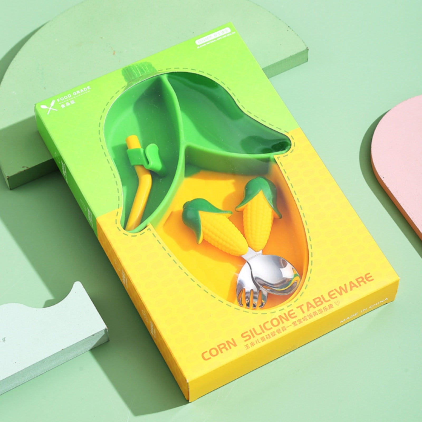 Motao Infant and Toddler Suction Cup Integrated Grid Complementary Food