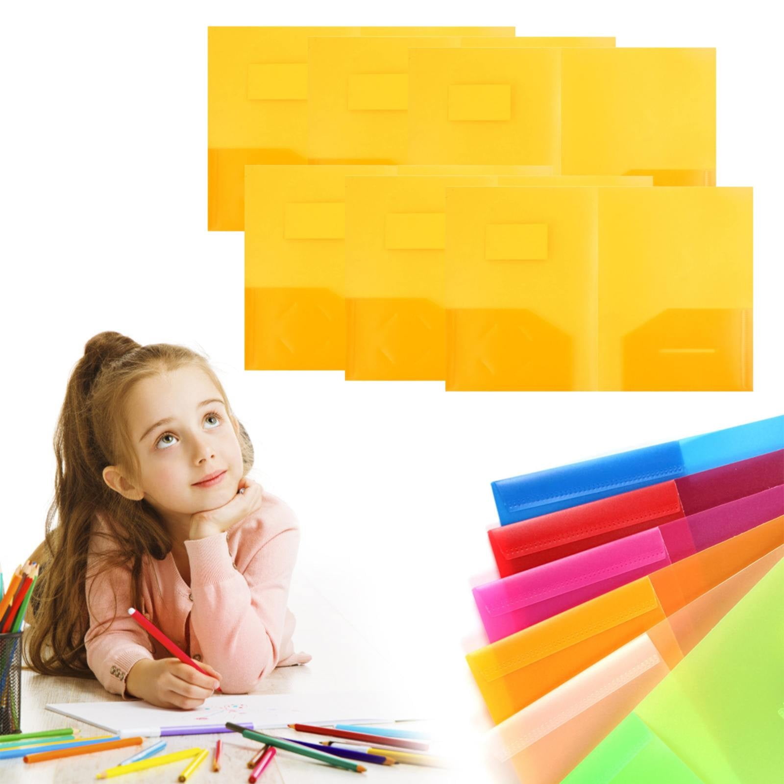 Motao Pack Plastic Pocket Folder Heavy Duty Folders with Pockets Fit A4