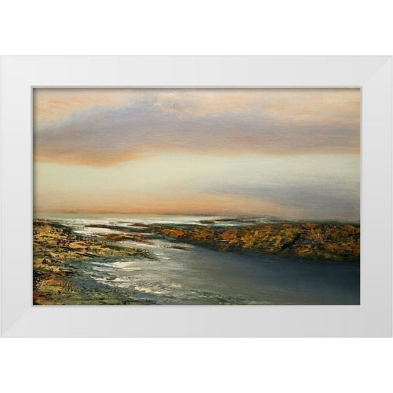 Mote, Michael 24x17 White Modern Wood Framed Museum Art Print Titled - Sunset Waters