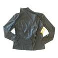 thumbnail image 1 of Mote Women's Lightweight Soft Faux Suede Zip Up Drape Jacket (Black, S), 1 of 4